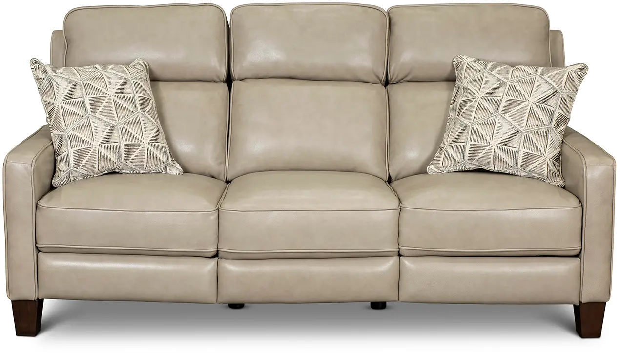 Madrid Taupe Leather Power Reclining Sofa-2