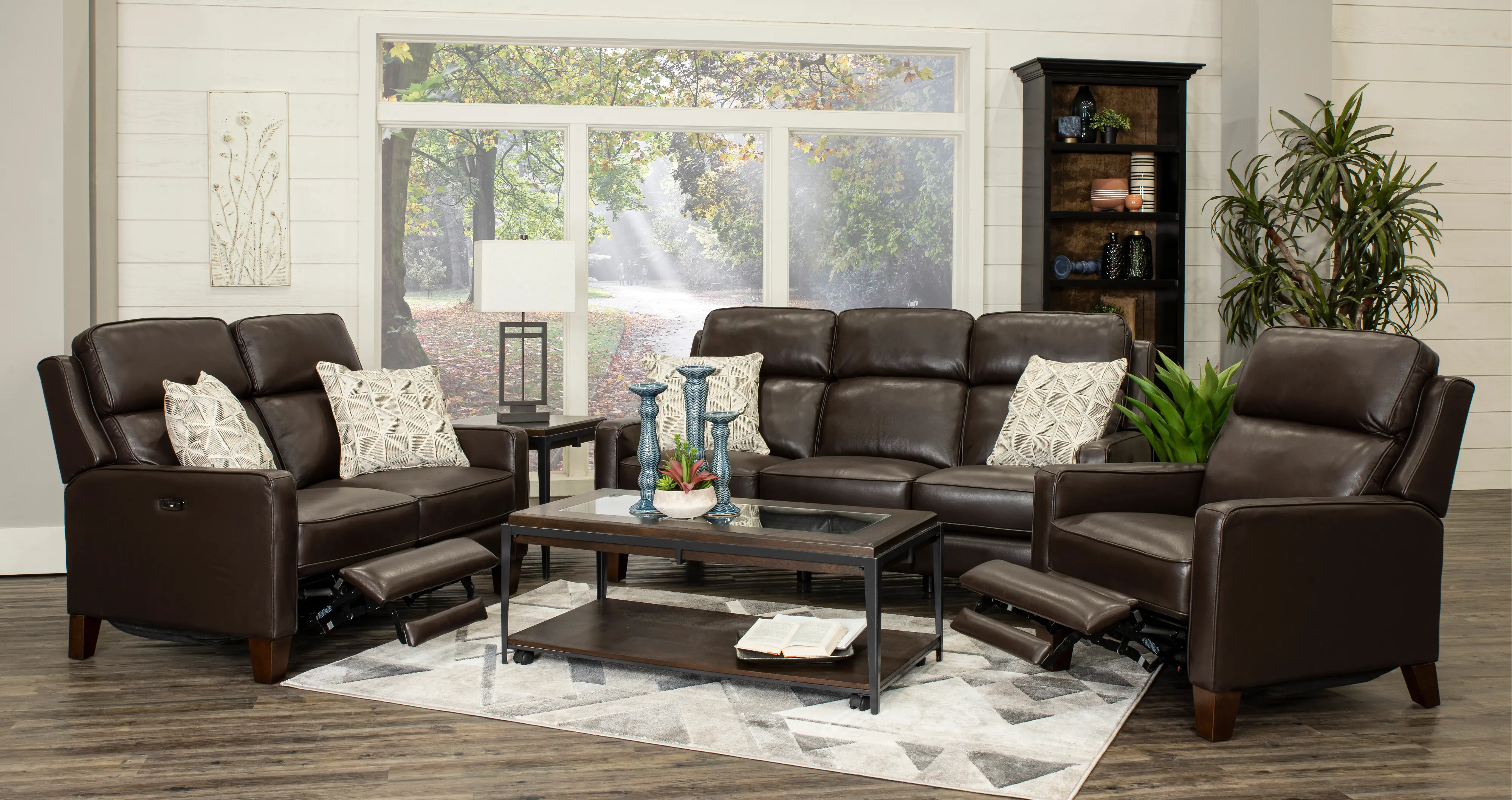 Madrid Chocolate Brown Leather Power Reclining Sofa-3