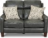 Madrid Smoke Dark Gray Leather Power Reclining Loveseat