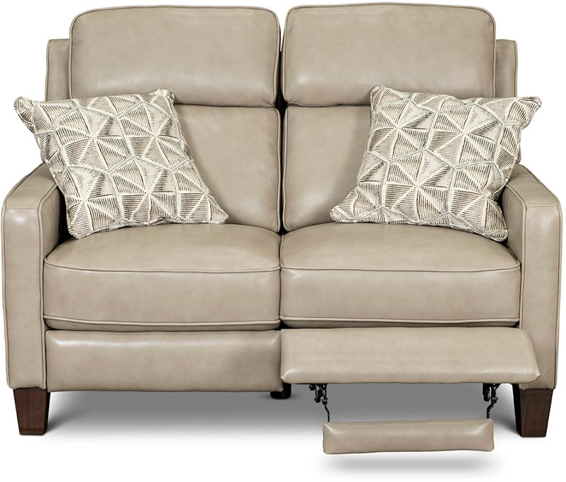 Madrid Taupe Leather Power Reclining, Power Reclining Leather Loveseat