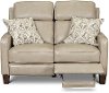 Taupe Leather Power Reclining Loveseat - Madrid