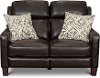Chocolate Brown Leather Power Reclining Loveseat - Madrid
