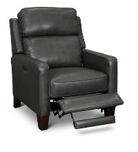 Madrid Smoke Dark Gray Leather Power Recliner