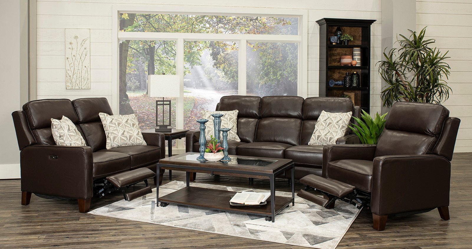 Madrid Chocolate Brown Leather Power Recliner-4