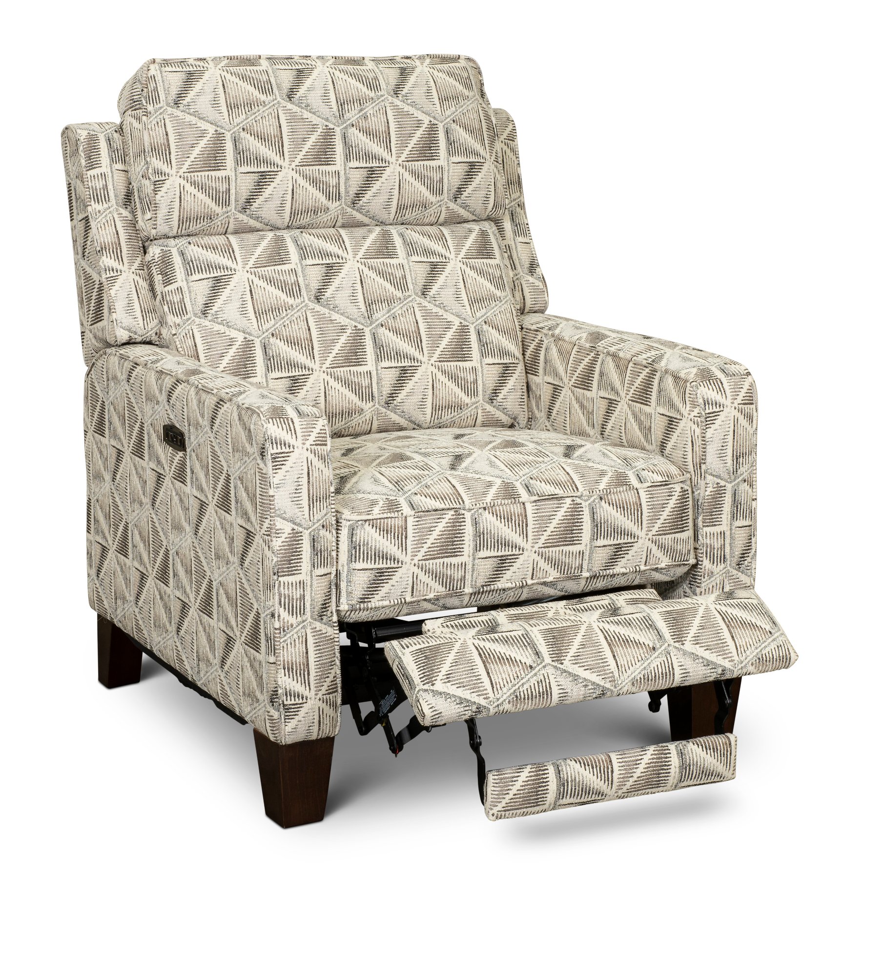 Madrid Cyclone Natural Gray and Beige Accent Power Recliner-1