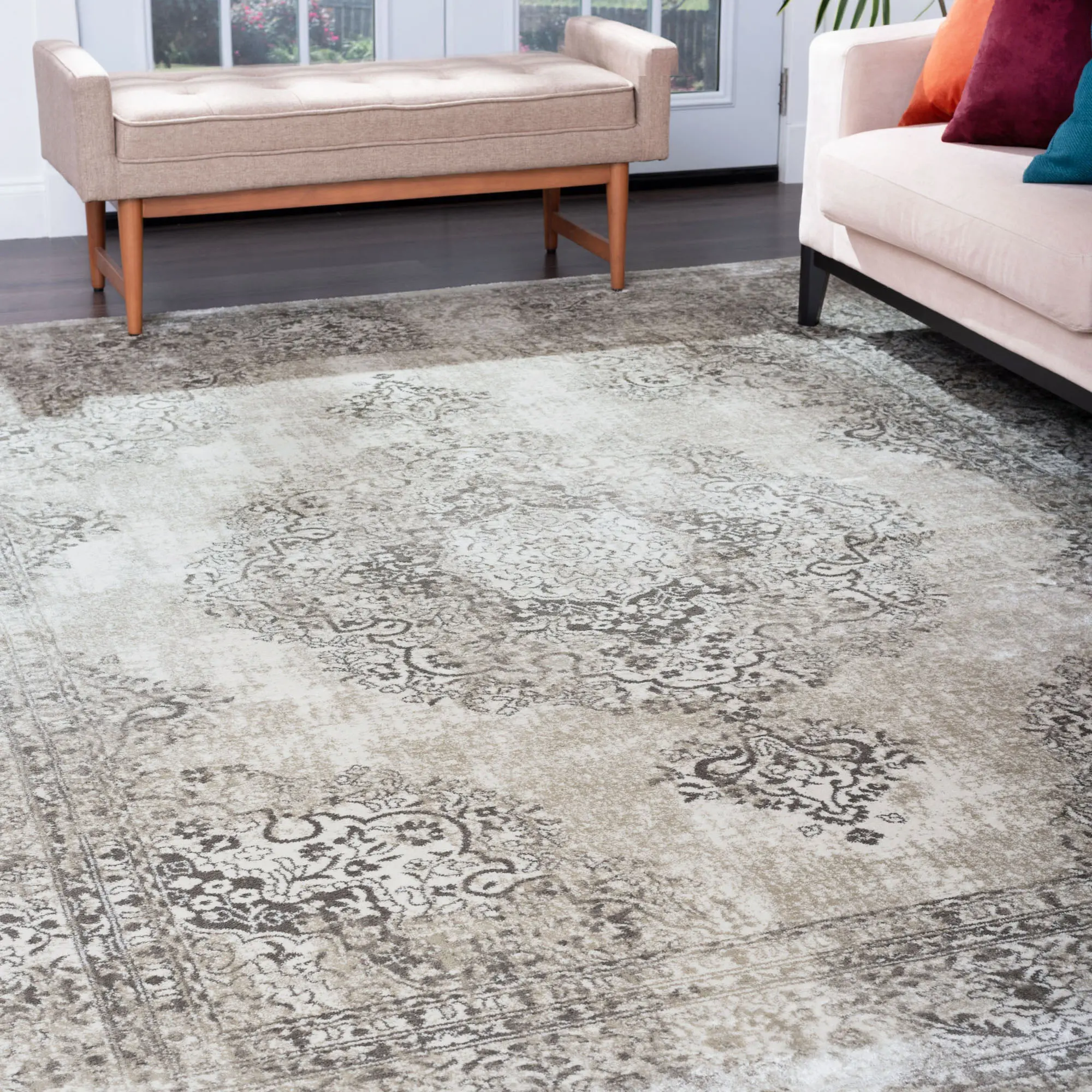 GEN1201-8X10 8 x 10 Large Oriental Ivory Area Rug - Generation-2