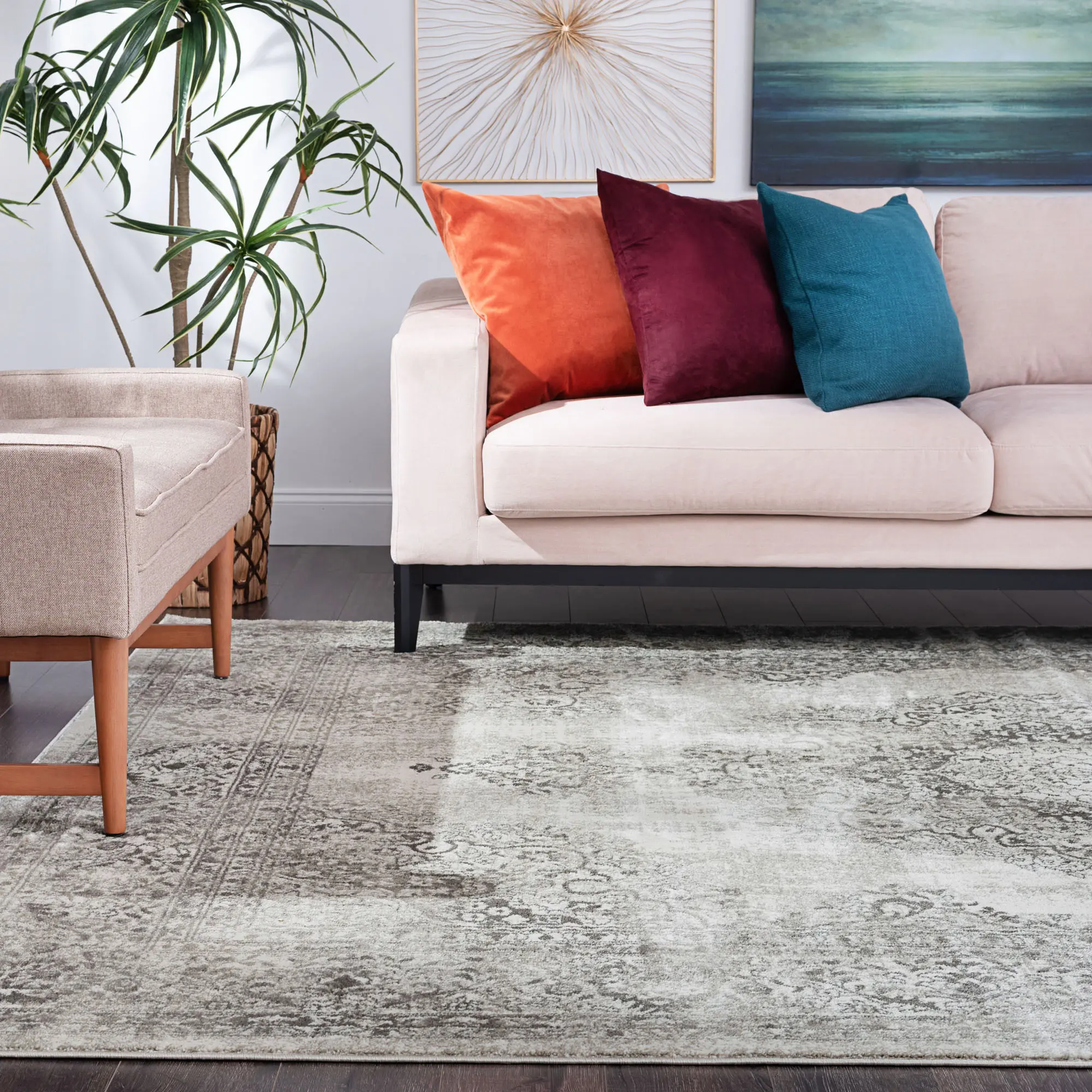 GEN1201-8X10 8 x 10 Large Oriental Ivory Area Rug - Generation-7
