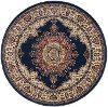 SNS4707-8RND 8' Round Oriental Navy Blue and Red Area Rug - Sensation