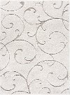 BRK1017-5X8 5 x 7 Medium Transitional Scroll Cream Shag Area Rug - Berkshire Shag