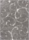 BRK1009-8X10 8 x 10 Large Transitional Scroll Taupe Shag Area Rug - Berkshire Shag