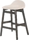 Ivory Upholstered 24 Inch Counter Height Stool - Samar