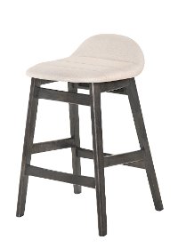 Ivory Upholstered 24 Inch Counter Height Stool - Samar