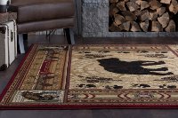 NTR6550-5X8 5 x 7 Medium Black Bear Novelty Lodge Area Rug - Nature-3