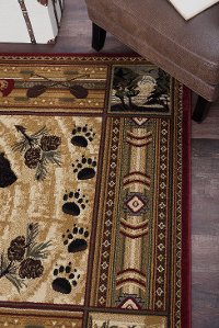 NTR6550-5X8 5 x 7 Medium Black Bear Novelty Lodge Area Rug - Nature-4