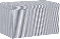 4325STOXFSTNVYOGA Contemporary Navy Oxford Stripe Storage Bench