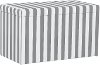4325STCBSTRGRYWHOGA Contemporary Gray and White Canopy Stripe Storage Bench