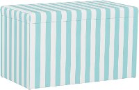 4325STCBSTRAQOGA Contemporary Aqua Blue Canopy Stripe Storage Bench