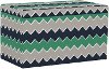 4325STBRSCHVNVGRNOGA Contemporary Navy and Green Chevron Storage Bench