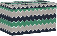 4325STBRSCHVNVGRNOGA Contemporary Navy and Green Chevron Storage Bench
