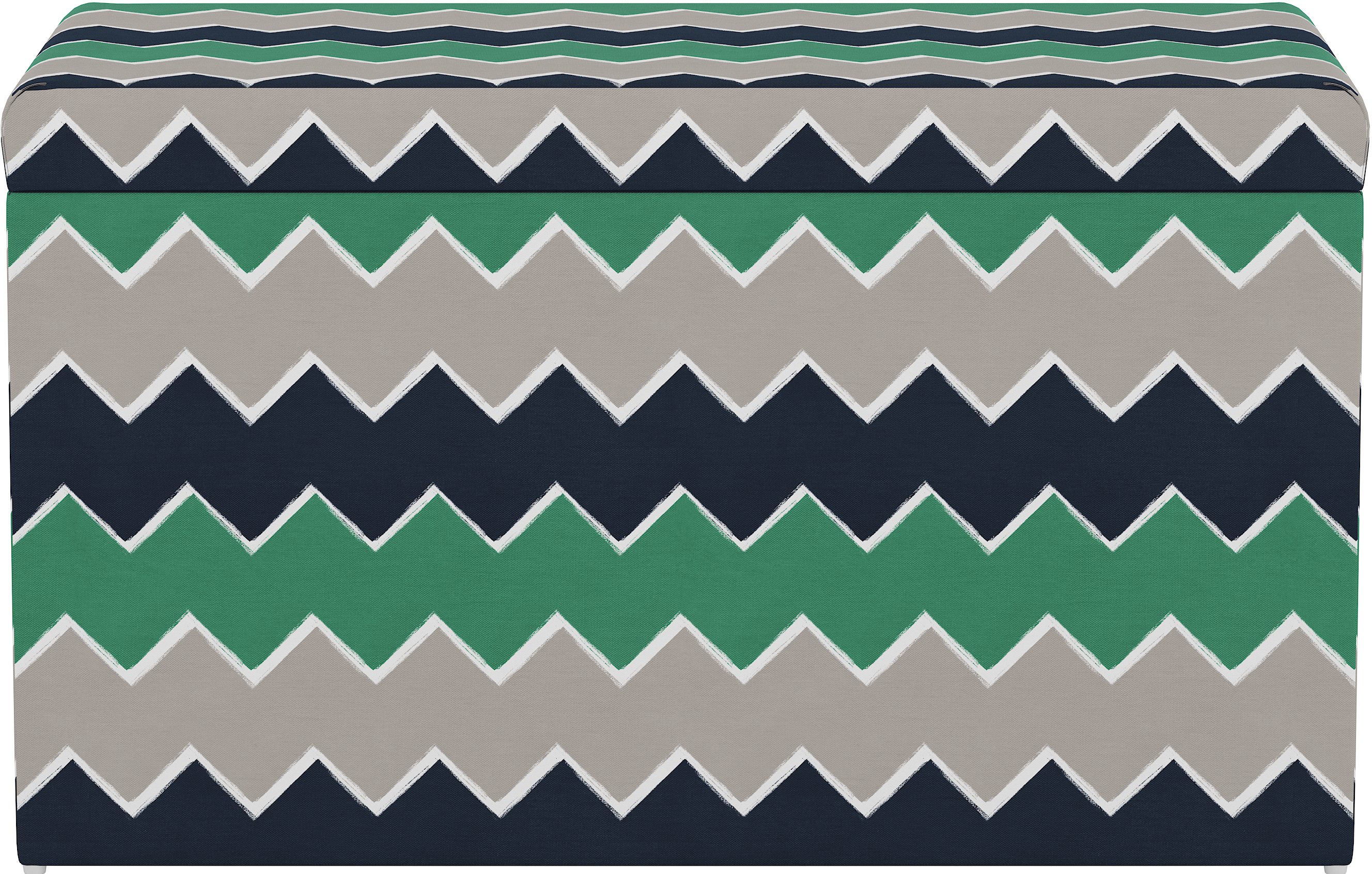 4325STBRSCHVNVGRNOGA Contemporary Navy and Green Chevron Storage Bench-2