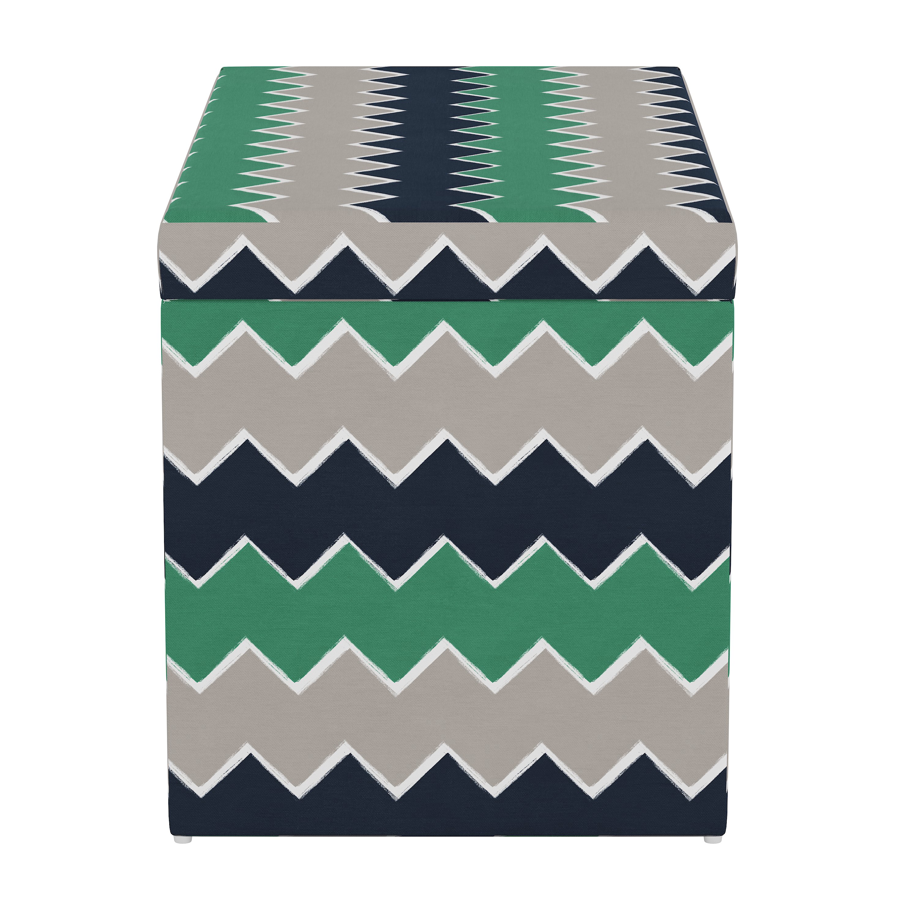 4325STBRSCHVNVGRNOGA Contemporary Navy and Green Chevron Storage Bench-3