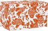 4325STGRDBRDORNOGA Contemporary Orange Garden Bird Storage Bench