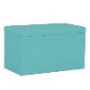 4325STPRMAZR Contemporary Premier Azure Blue Velvet Storage Bench