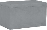 4325STVLVSTLGR Contemporary Steel Gray Velvet Storage Bench