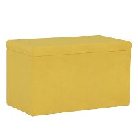 4325STVLVCNR Contemporary Canary Yellow Velvet Storage Bench-4