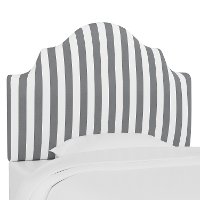 K-840TCBSTRGRYWHOGA Gray Canopy Striped Arched Twin Upholstered Headboard
