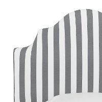 K-840TCBSTRGRYWHOGA Gray Canopy Striped Arched Twin Upholstered Headboard-4