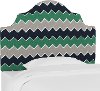 K-840TBRSCHVNVGRNOGA Green and Blue Chevron Arched Twin Upholstered Headboard