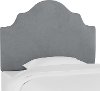 K-840TVLVSTLGR Steel Gray Velvet Arched Twin Upholstered Headboard