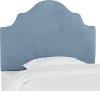 K-840TVLVOCN Ocean Blue Velvet Arched Twin Upholstered Headboard