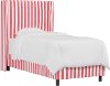K-430BEDCBSTRBBLGOGA Contemporary Pink Striped Twin Upholstered Wingback Bed