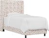 K-430BEDFLRTYDTMLTOGA Contemporary Polka Dot Twin Upholstered Wingback Bed