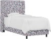 K-430BEDFIFLPRBLOGA Contemporary Pink Floral Twin Upholstered Wingback Bed
