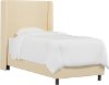 K-430BEDDCKNTR Contemporary Beige Twin Upholstered Wingback Bed