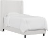 K-430BEDDCKWHT Contemporary White Twin Upholstered Wingback Bed