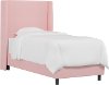 K-430BEDDCKLGHPNK Contemporary Light Pink Twin Upholstered Wingback Bed