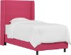 K-430BEDDCKFRNPNK Contemporary French Pink Twin Upholstered Wingback Bed