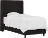 K-430BEDPRMBLC Contemporary Black Twin Upholstered Wingback Bed
