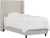 K-430BEDPRMPLT Contemporary Light Gray Twin Upholstered Wingback Bed