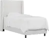 K-430BEDVLVWHT Sloane Velvet White Curved Wingback Twin Bed - Skyline Furniture
