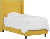 K-430BEDVLVCNR Contemporary Yellow Velvet Twin Upholstered Wingback Bed