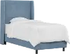 K-431BEDVLVOCN Sloane Velvet Blue Curved Wingback Full Bed - Skyline Furniture