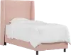 K-430BEDVLVTBLSH Sloane Velvet Blush Curved Wingback Twin Bed - Skyline Furniture