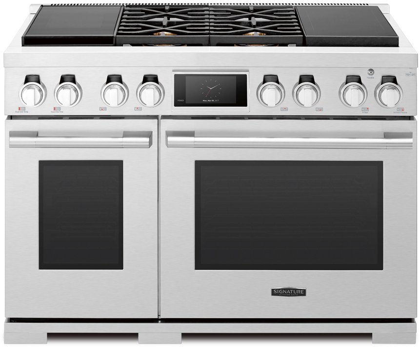 SKSDR480SIS Signature Kitchen Suites 48 Inch Dual Fuel Pro Smart Range with Sous Vide- Stainless Steel-1