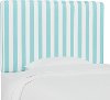 K-480TCBSTRAQOGA Aqua Blue and White Striped Twin Upholstered Headboard