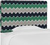 K-480TBRSCHVNVGRNOGA Chevron Navy, Green, and Gray Twin Upholstered Headboard